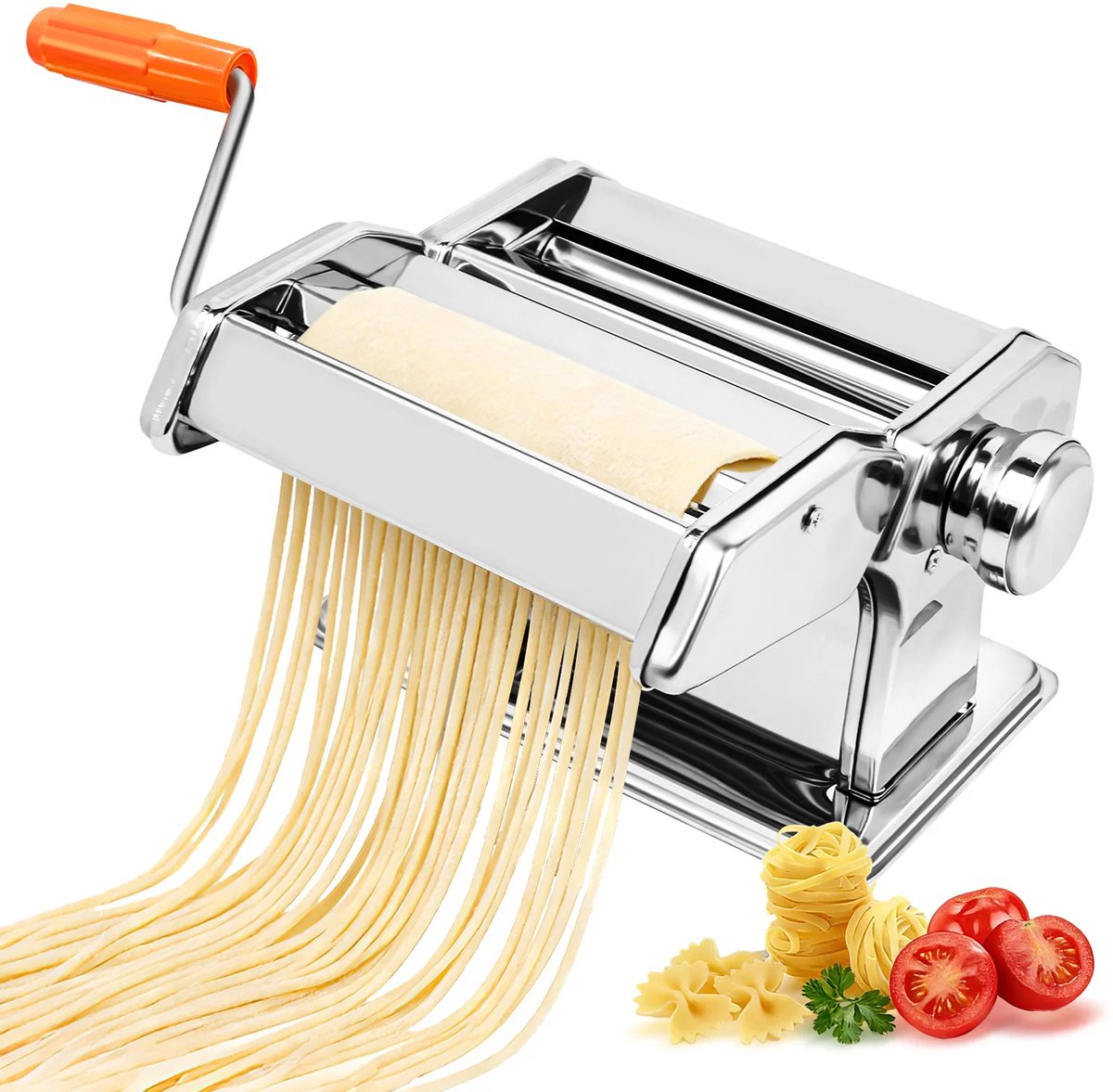 ArtoZo Pasta machine - pastamaker - roestvrijstaal - 9 stapsregelaar - handmatig - rvs - 21,5 x 20 x 13.5 cm
