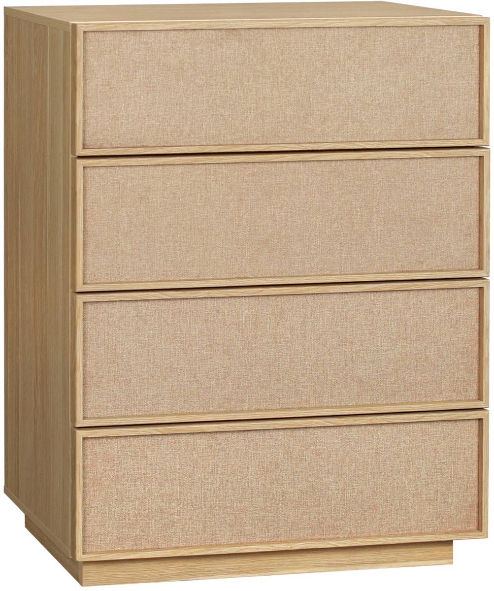 sweeek Ladekast met 4 lades houtdecor en stof l80 - kuba Naturel