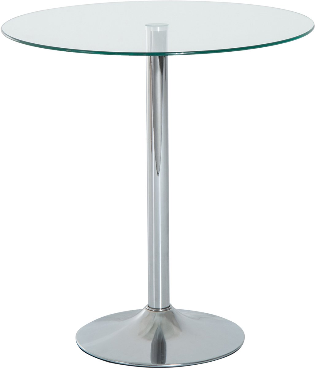 HOMCOM eettafel - gehard glas - 70 x 70 x 74,5 cm - zilver