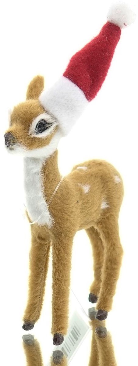 Scheulen kerst reekalf bruin kerstmuts 13 cm - kunststof