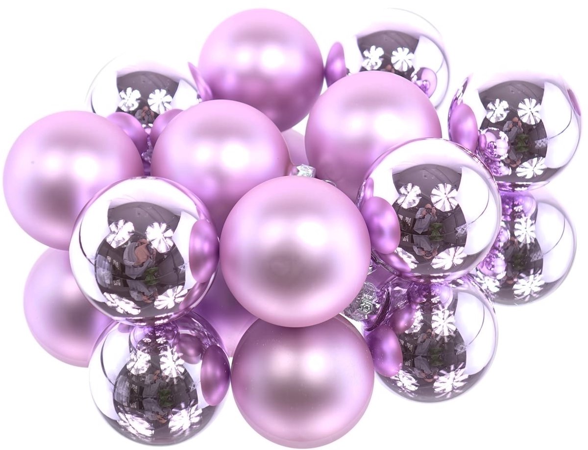Decoris kerstballen Lilac Breeze lila Ø 6 cm 10 stuks - glas