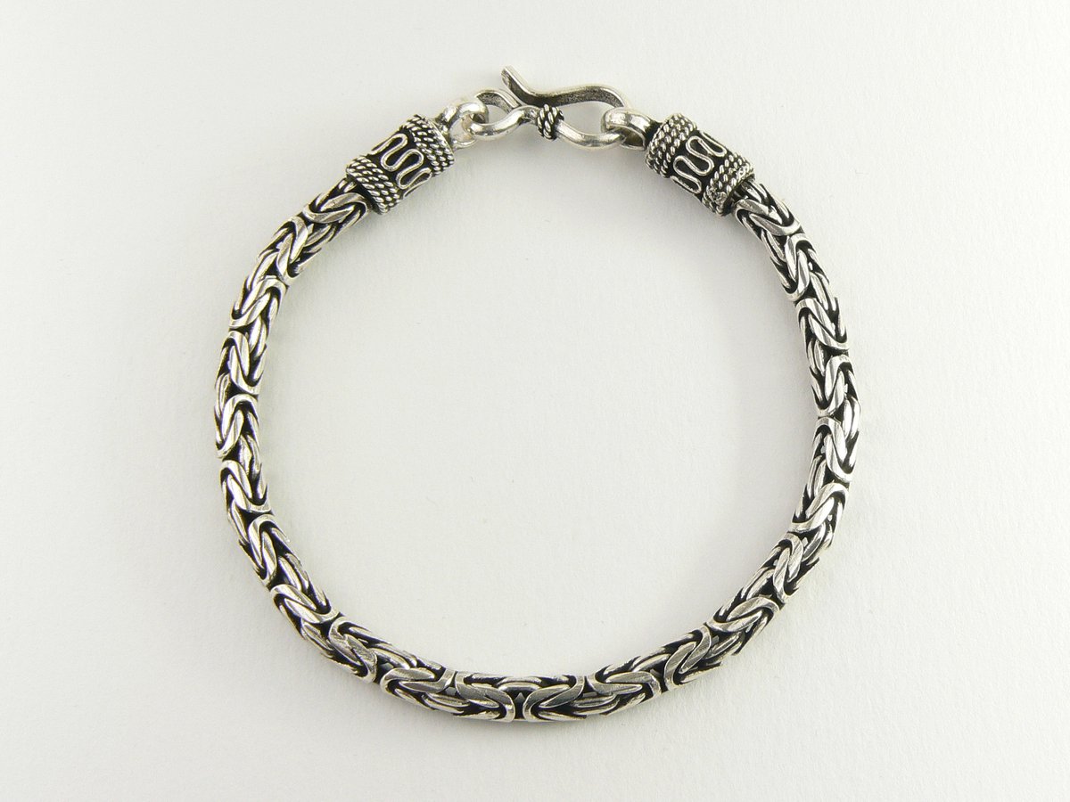 Zilveren armband met koningsschakel - 19 cm.