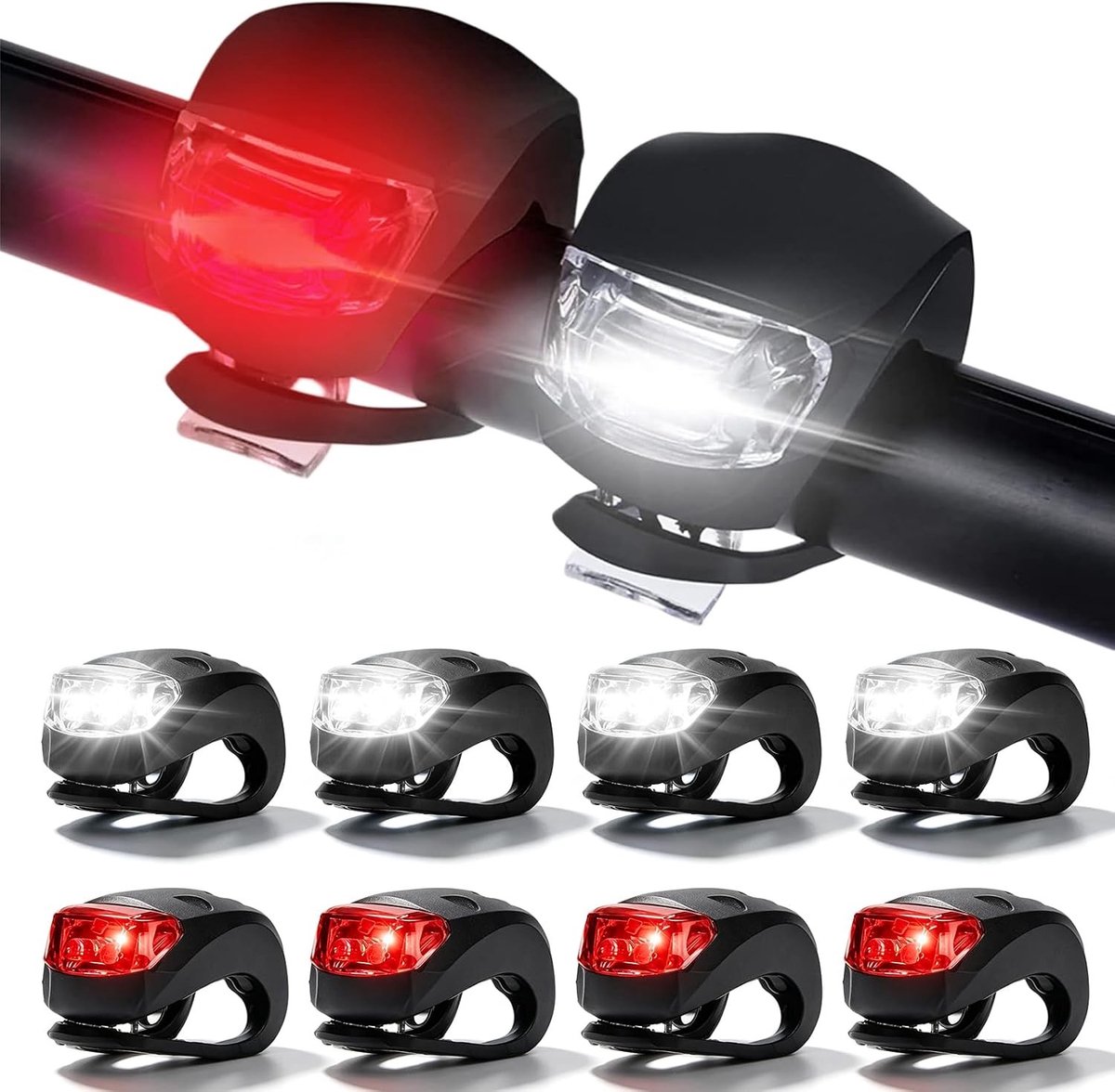 8 Stuks Waterdichte LED Verlichting voor Kinderwagens, Veiligheidslicht met 3 Functies, Ideaal voor Joggen, Kamperen en Hondenharnassen