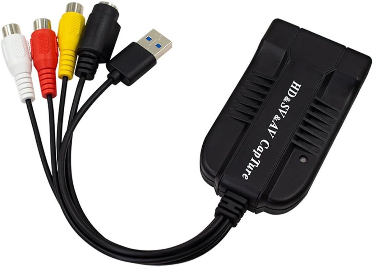 HDMI AV-kabel voor video-opname, S-Video naar USB 2.0, 1080P 30fps, ideaal voor livestreaming en gaming met camera, VCR, VHS en DVD