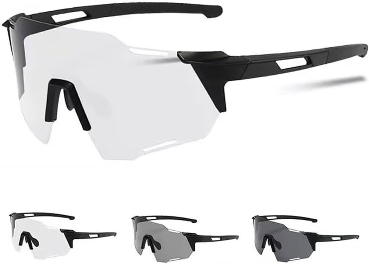 Fotochromatische sportbrillen voor heren en dames met UV400 lenzen voor hardlopen, vissen en skiën