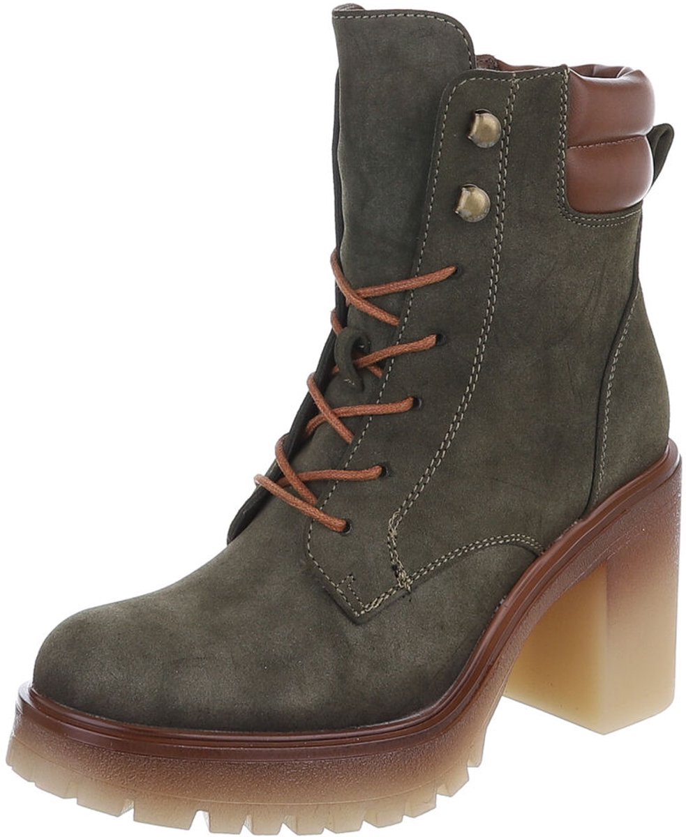Enkelhoge veterschoen - hoge hak - dames Mt:37