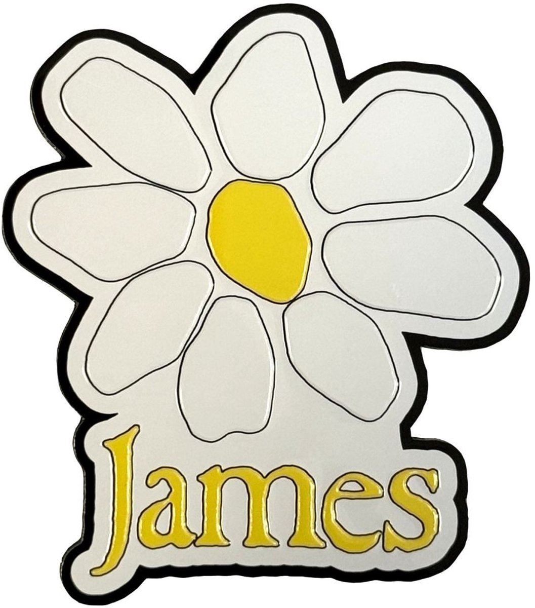 James - Yellow Logo White Daisy Koelkastmagneet - Wit/Multicolours