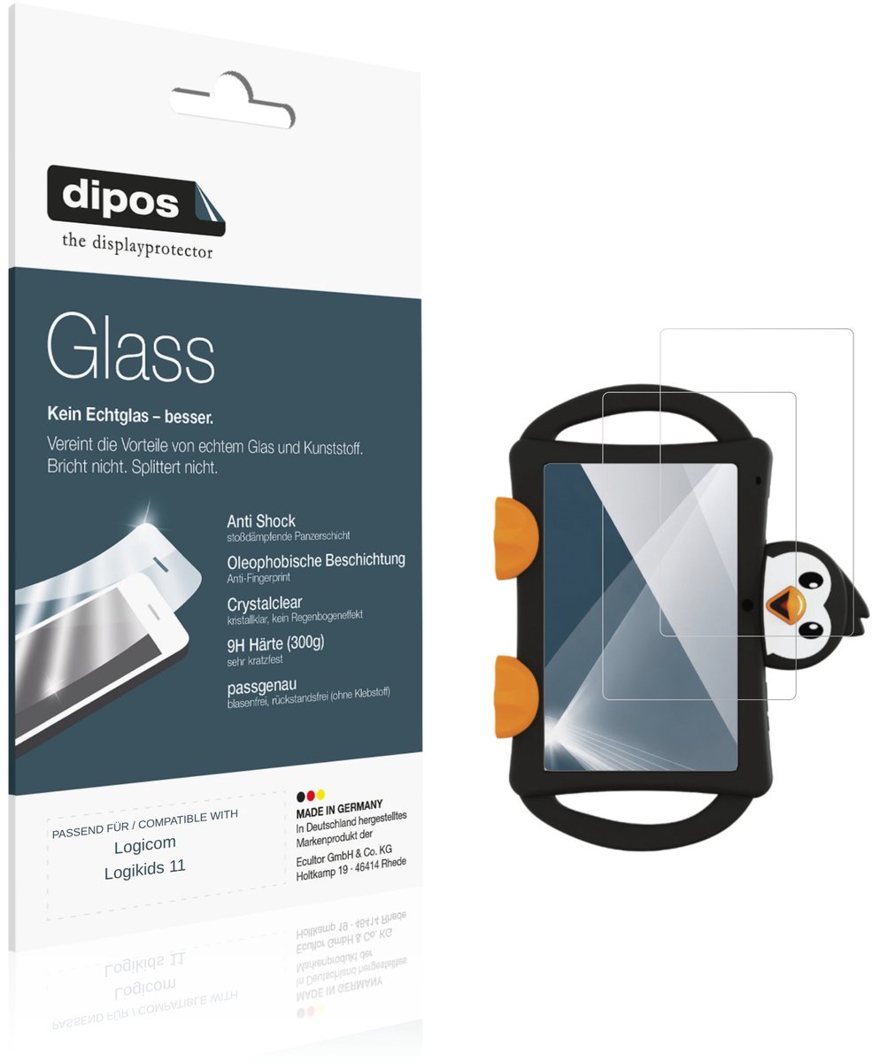 dipos – 2x Pantserfolie geschikt voor Logicom Logikids 11 | 9H Screenprotector