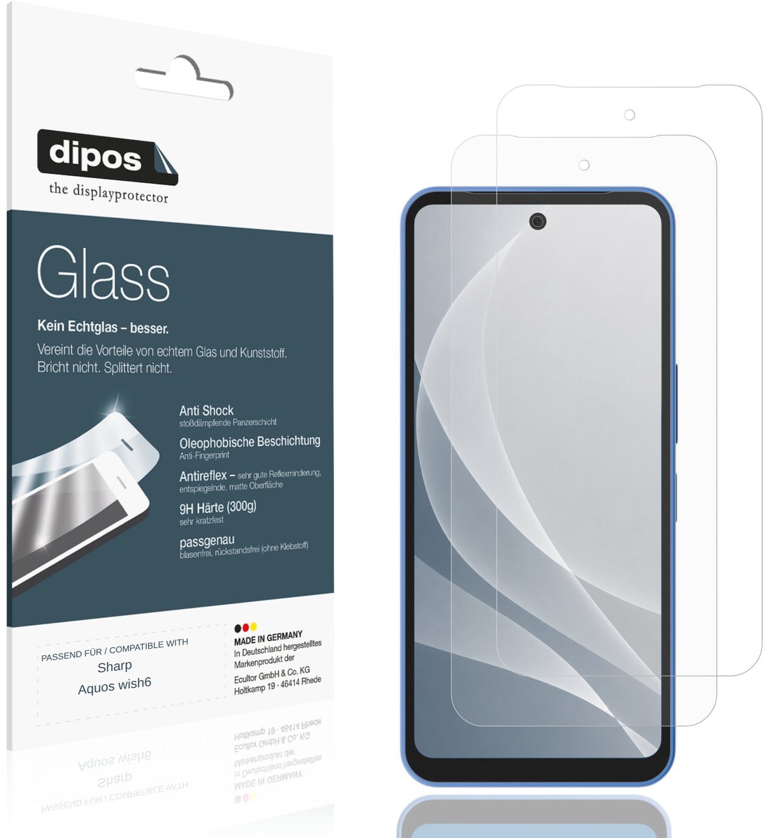 dipos – 2x Matte Pantserfolie geschikt voor Sharp Aquos wish6 | 9H Screenprotector