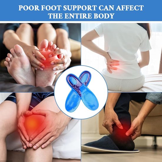 Comfortabele Gel Inlegzolen voor Hielspoor, Ondersteuning bij Plantar Fasciitis, Maat L (40-46) — afbeelding 4