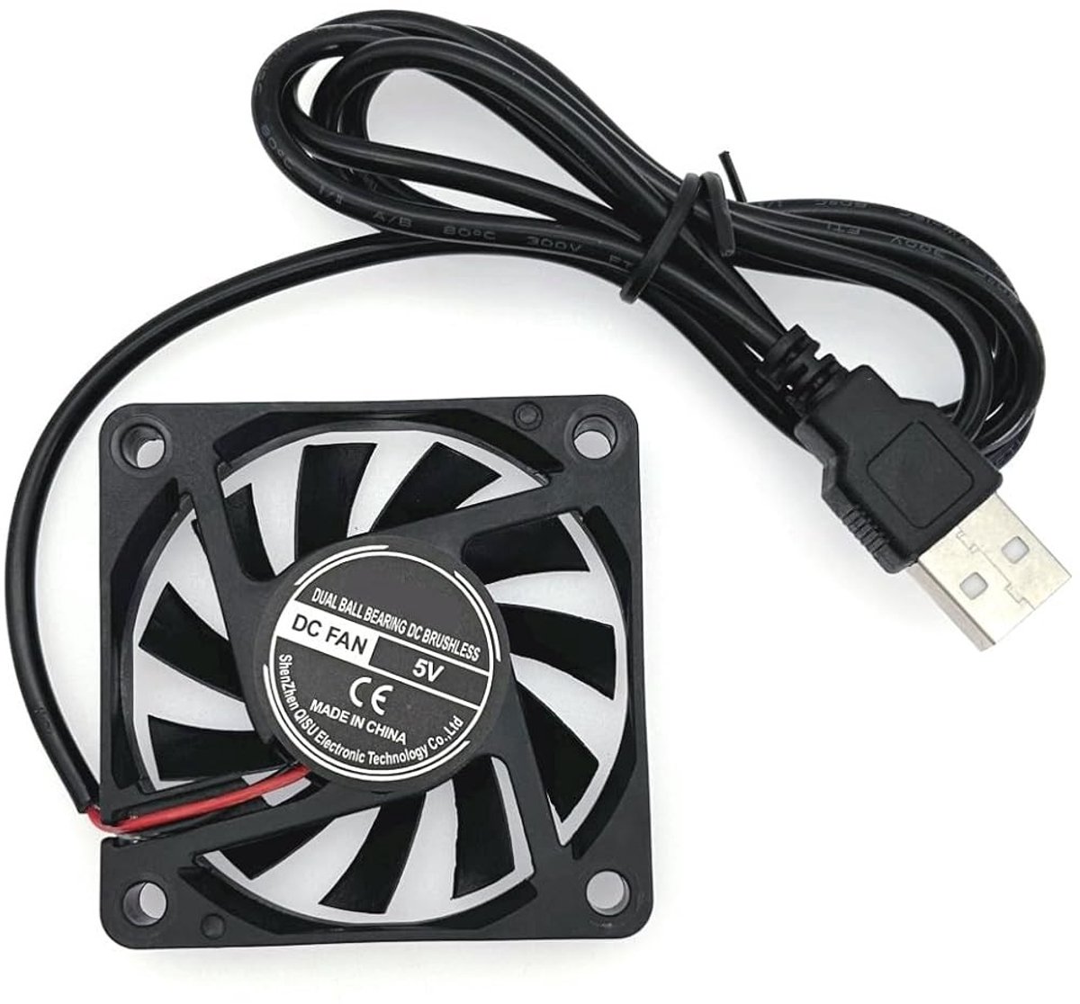 Kleine 60x60x10mm DC 5V USB Mini Koelventilator met Draden voor 3D Printer en Elektronische Apparaten, Stil en Efficiënt