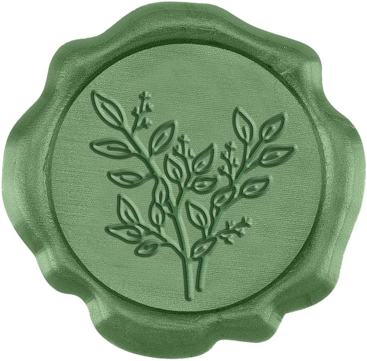 50 Stuks Eucalyptus Bladeren Waszegels voor Enveloppen en Trouwaankondigingen - Olijfgroen 3.5cm, Perfect voor Verpakkingen en Feestuitnodigingen