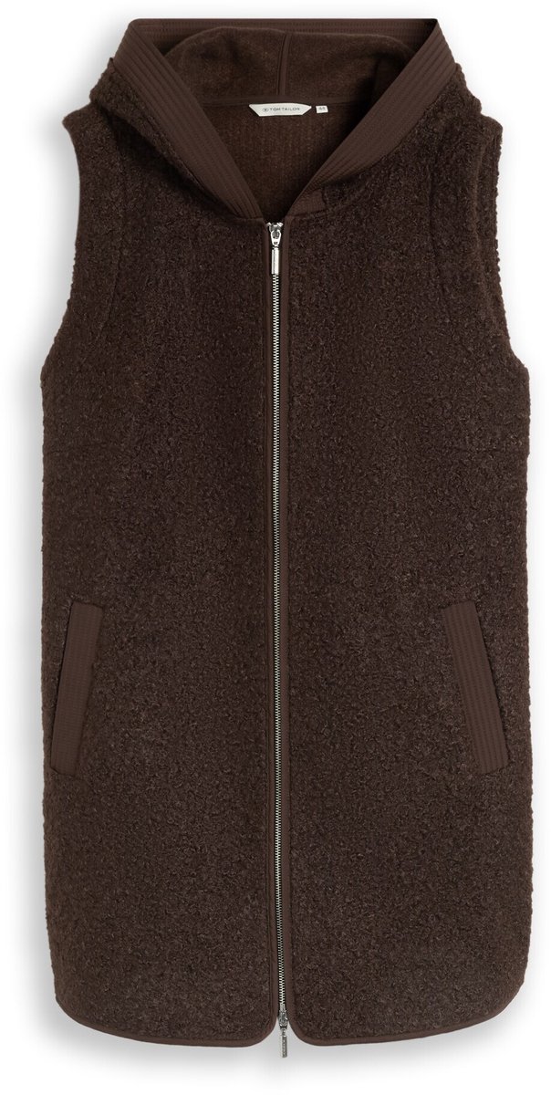 Tom Tailor - Plus Size - Lang model teddyvest - Maat 54 - java dark brown
