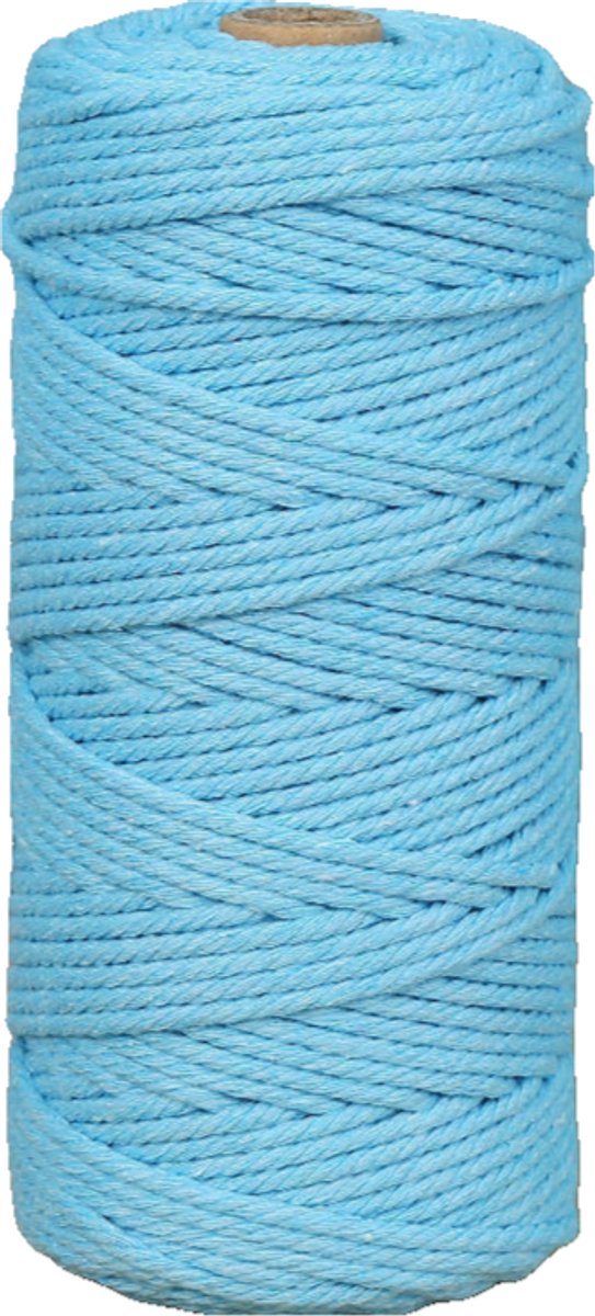 Macramétouw 3 mm x 100 m, natuurlijk katoenen draad voor wanddecoratie, plantenhangers, boho-decoratie,Maan Witte Orchidee