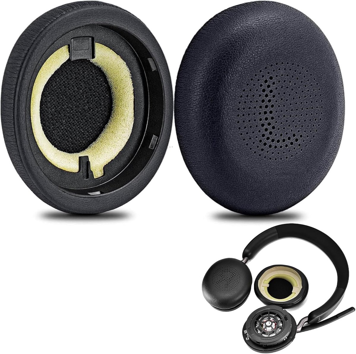 Vervangende Oorkussens voor Draadloze Headsets, Comfortabele Oorkussens voor Elite 45h, Evolve2 40 en 65, 1 Paar