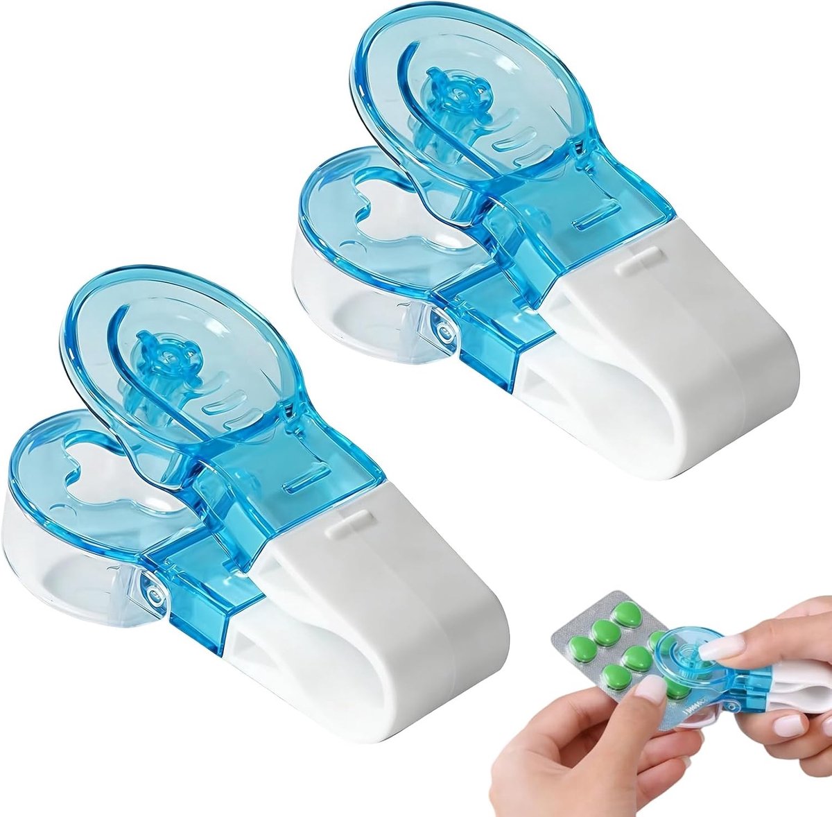 Draagbare Pillenopener, Mini Pillendoos, Tablets Separator, Eenvoudige Pillendoos voor Alle Soorten Tablets, Handig en Compact voor Thuis en Op Reis