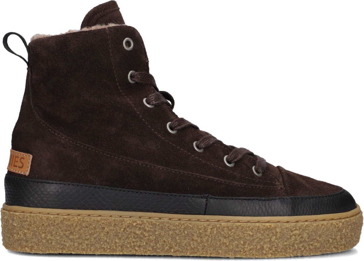 Shabbies Amsterdam - CHEWY LILY Ankle Boot Suede Dark Brown - Maat 42