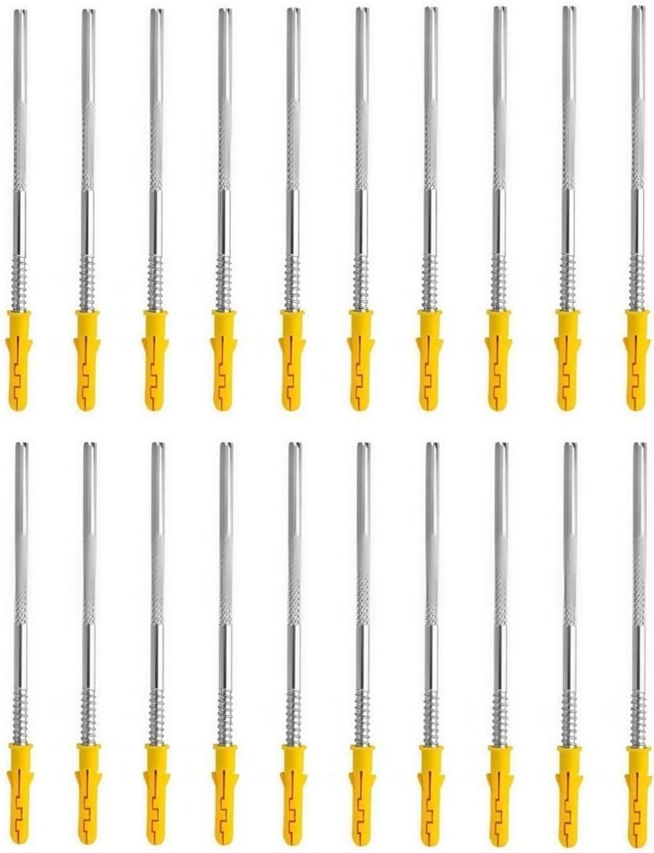 Onzichtbare plankbeugels 20 stuks M6 x 130 mm voor muurbevestiging, bouw en autoreparatie