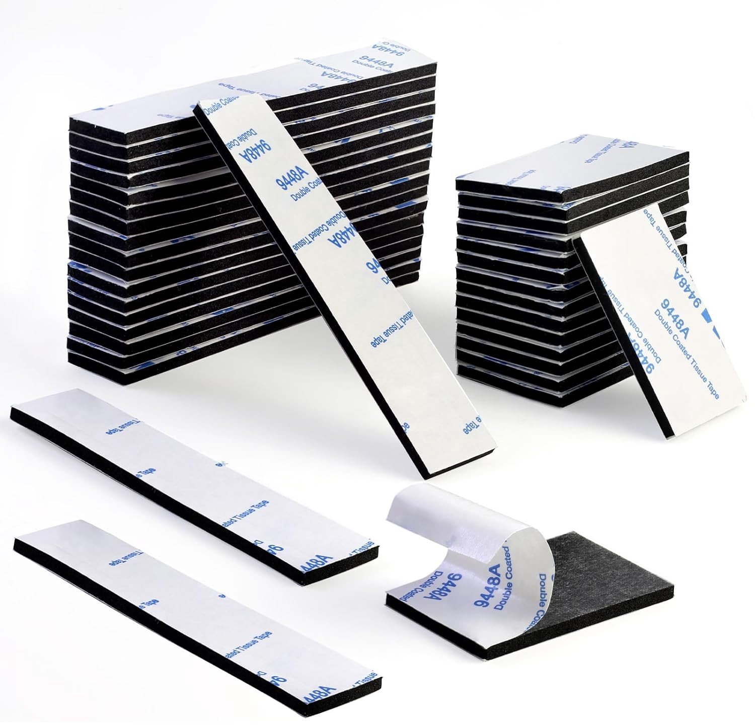 Dubbelzijdige Zelfklevende Pads Extra Sterk - 100 Stuks Waterdichte Foam Plakstrips, 3mm Dikte voor Thuis, Kantoor, Auto en School, Makkelijk te Snijden (Zwart)