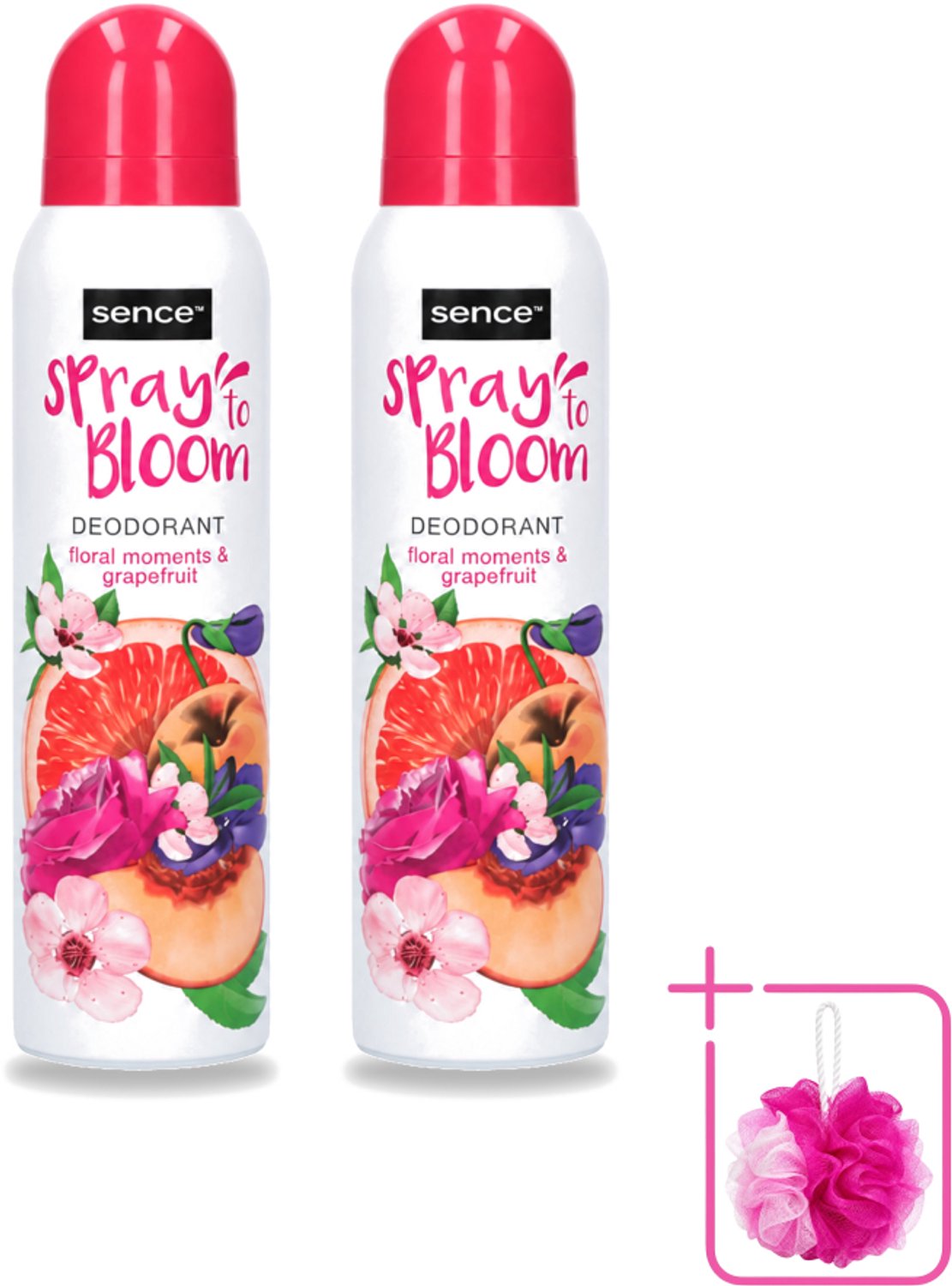 2 x Sence - Floral & Grapefruit - Deodorant - Fris & Fruitig - 150 ml - Bulkverpakking - Frisheid - Douchemop - Fruitige geur