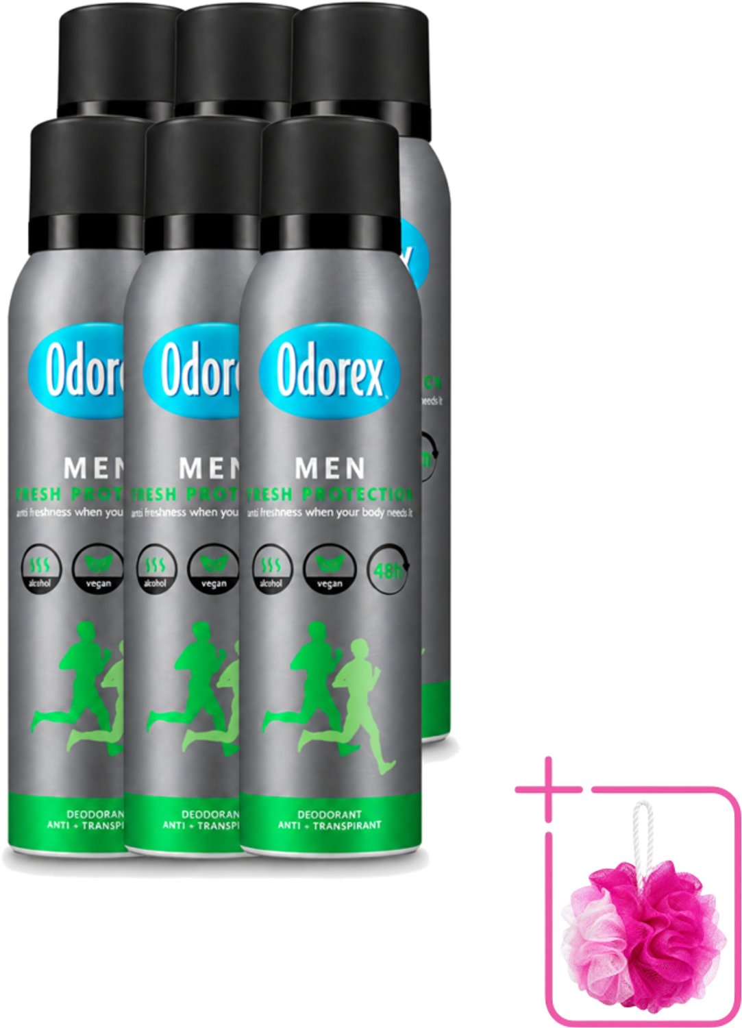 6 x Odorex Men - Deodorant Spray - Fresh Protection - Sportief & Fris - 150 ml - Bulkverpakking - Zweetvermindering - Frisheid