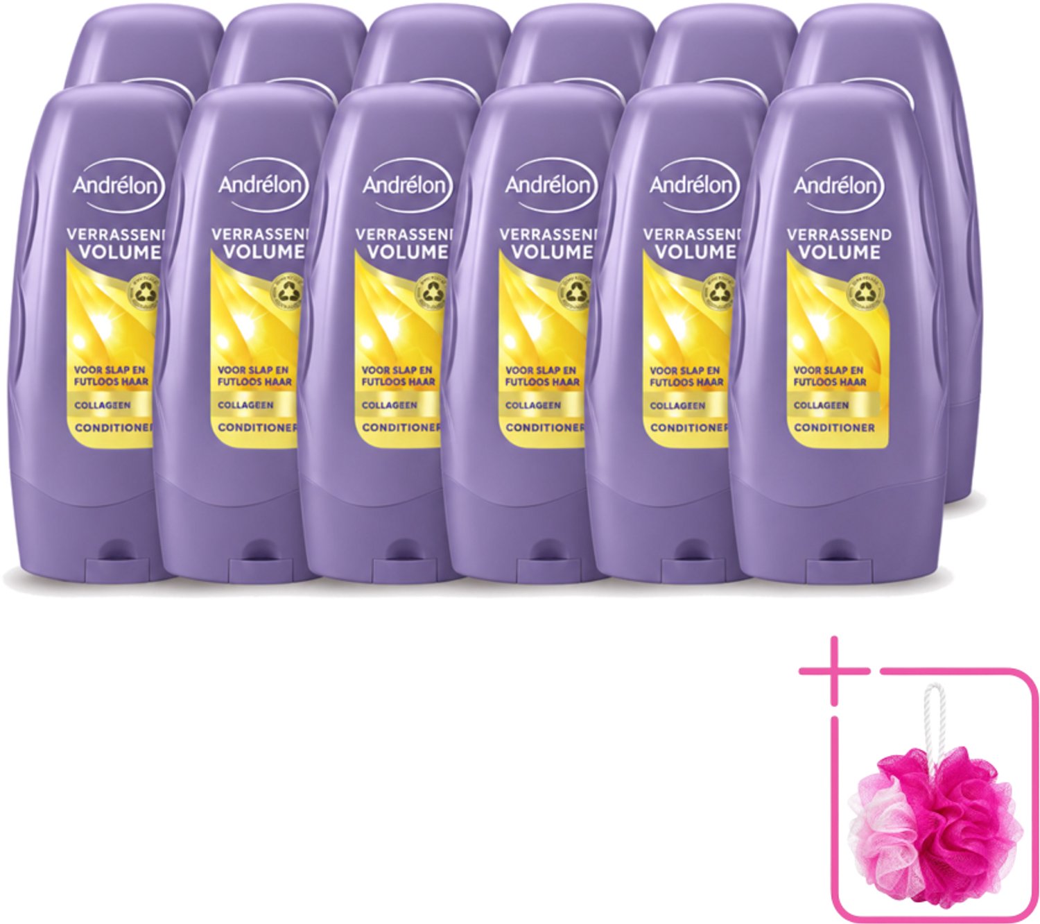 12 x Andrélon - Verrassend Volume - Conditioner - Luchtig & Vol Haar - 250 ml - Bulkverpakking - Volume - Douchemop - Haarkleur