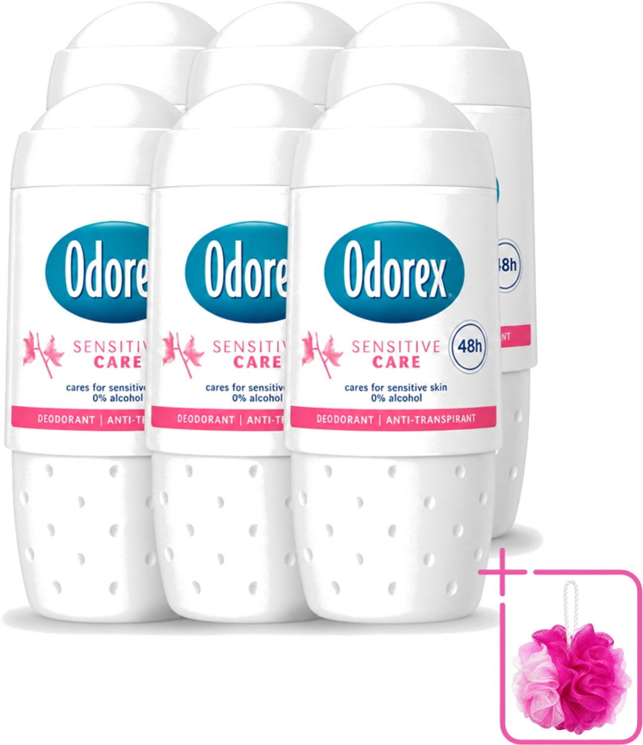 6 x Odorex - Deodorant Roller - Sensitive Care - Huidvriendelijk - 50 ml - Bulkverpakking - Gevoelige huid - Deodorant