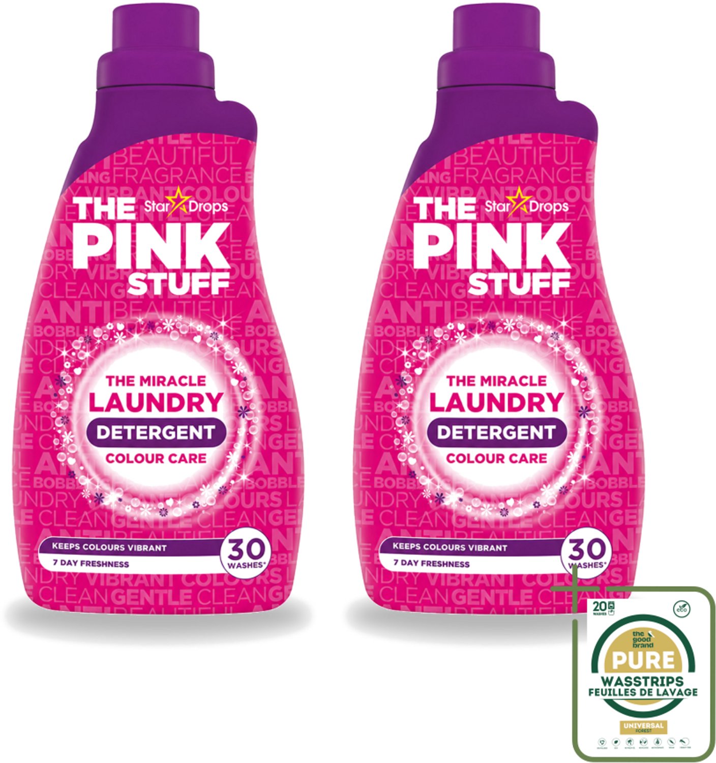 2 x The Pink Stuff - Wasgel - Gekleurde was - Wasmiddel - 30 Wasbeurten - 960ml - Wasstrips - Wasgel - Wasmiddel - Gekleurde Was - Vlekken Verwijderen - Kleur Behouden