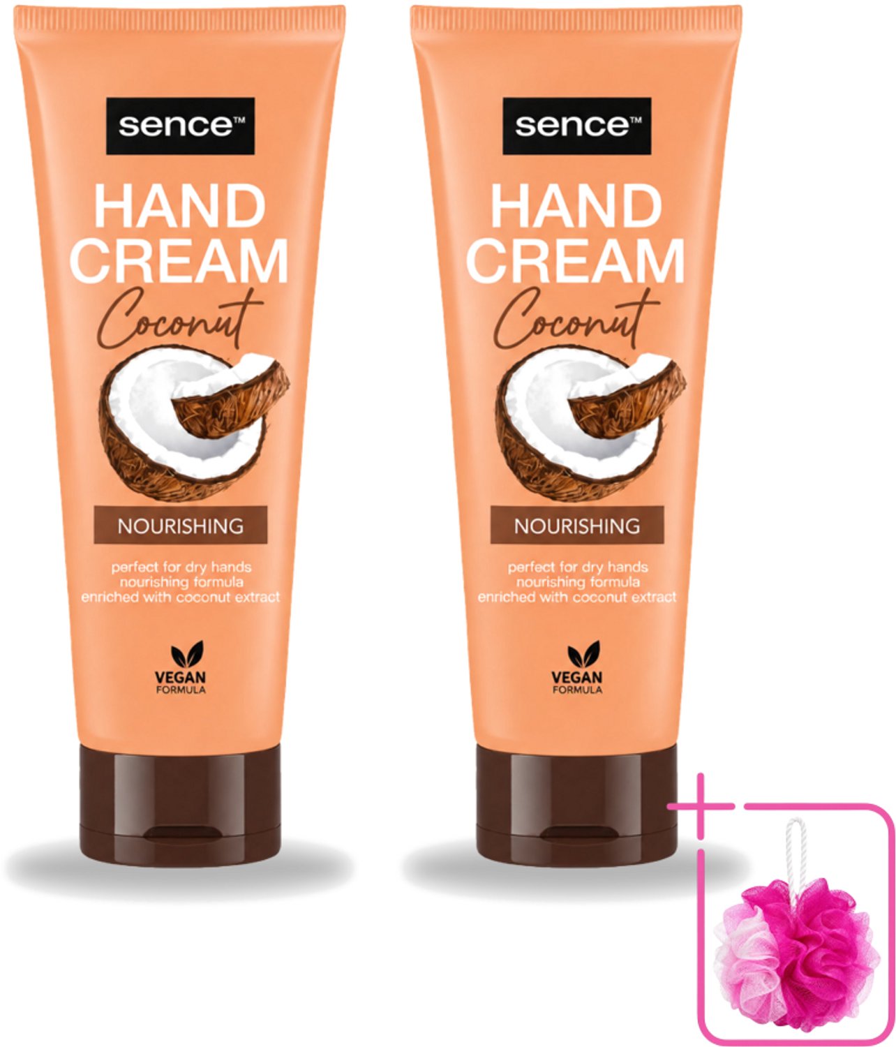 2 x Sence – Handcrème – Coconut Nourishing – 75 ml - Bulkverpakking - Handcrème - Douchemop - Kokosolie