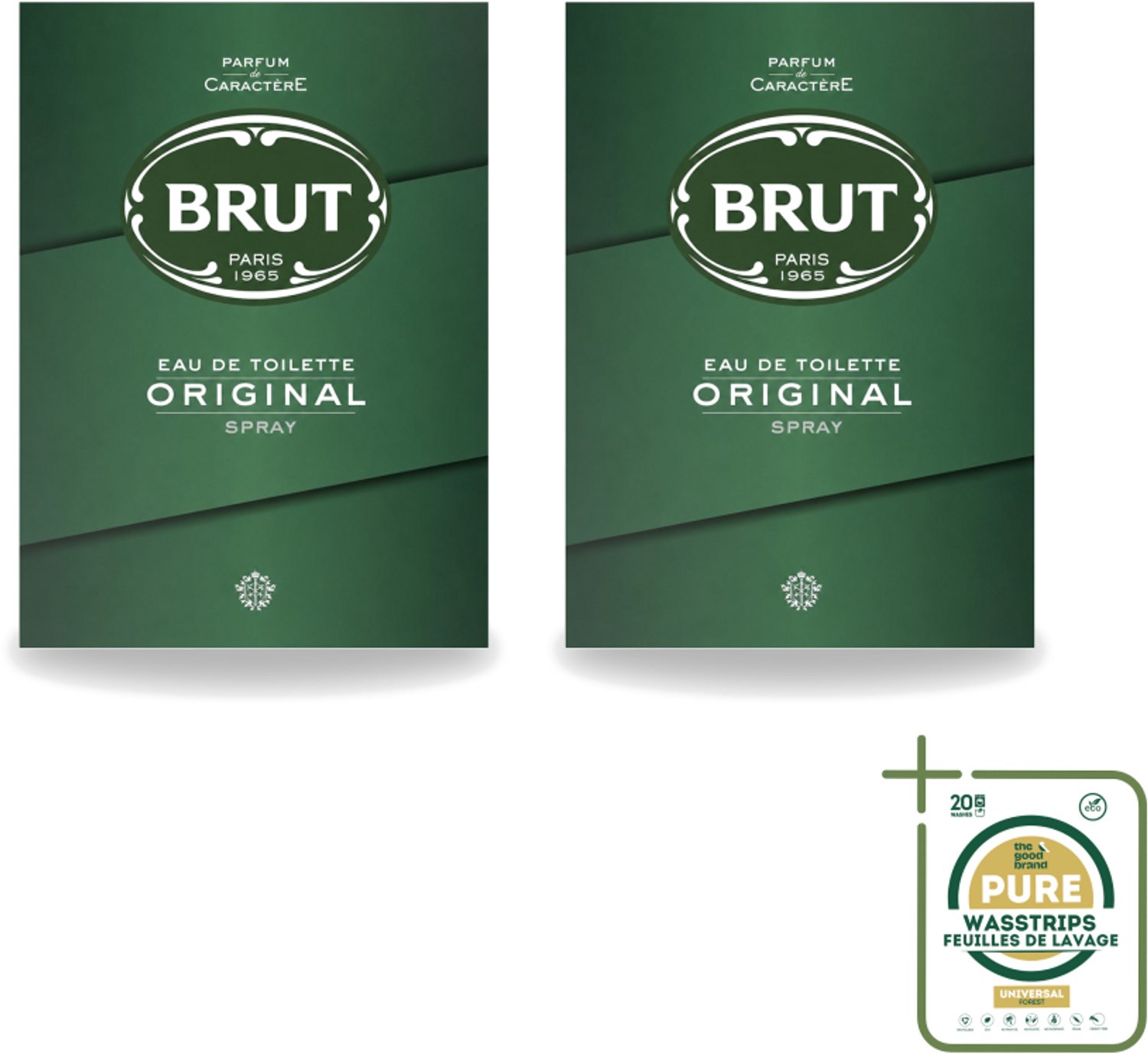 2 x Brut – Eau de Toilette – Original – 100 ml - Wasstrips - Brut Original Eau De Toilette - Kruidige Geur - Amber - Lavendel - Mannelijke Geur