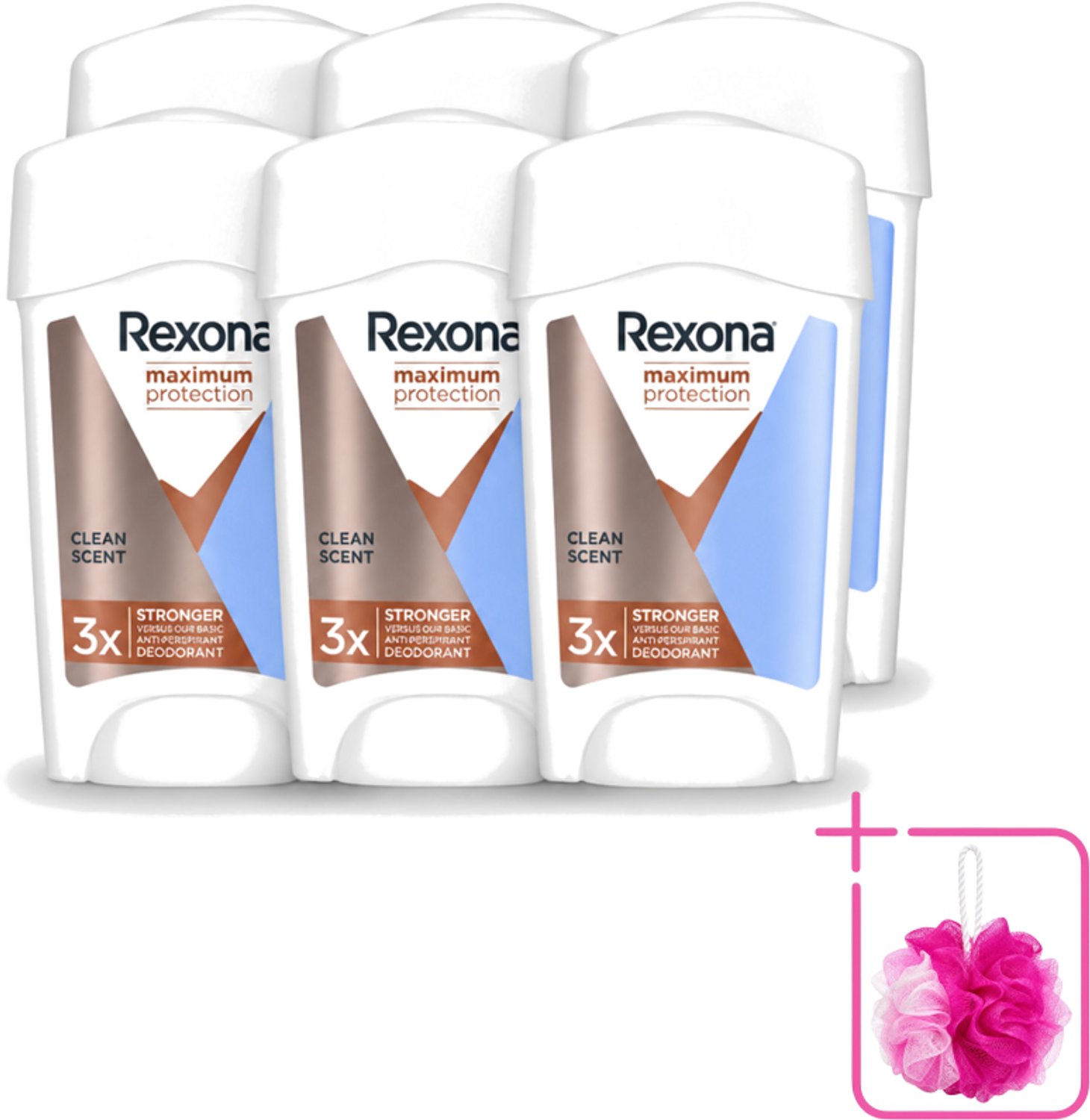 6 x Rexona Women – Anti-Transpirant Stick – Maximum Protection Clean Scent – 45 ml - Bulkverpakking - Anti-transpirant vrouw - Zweetvocht