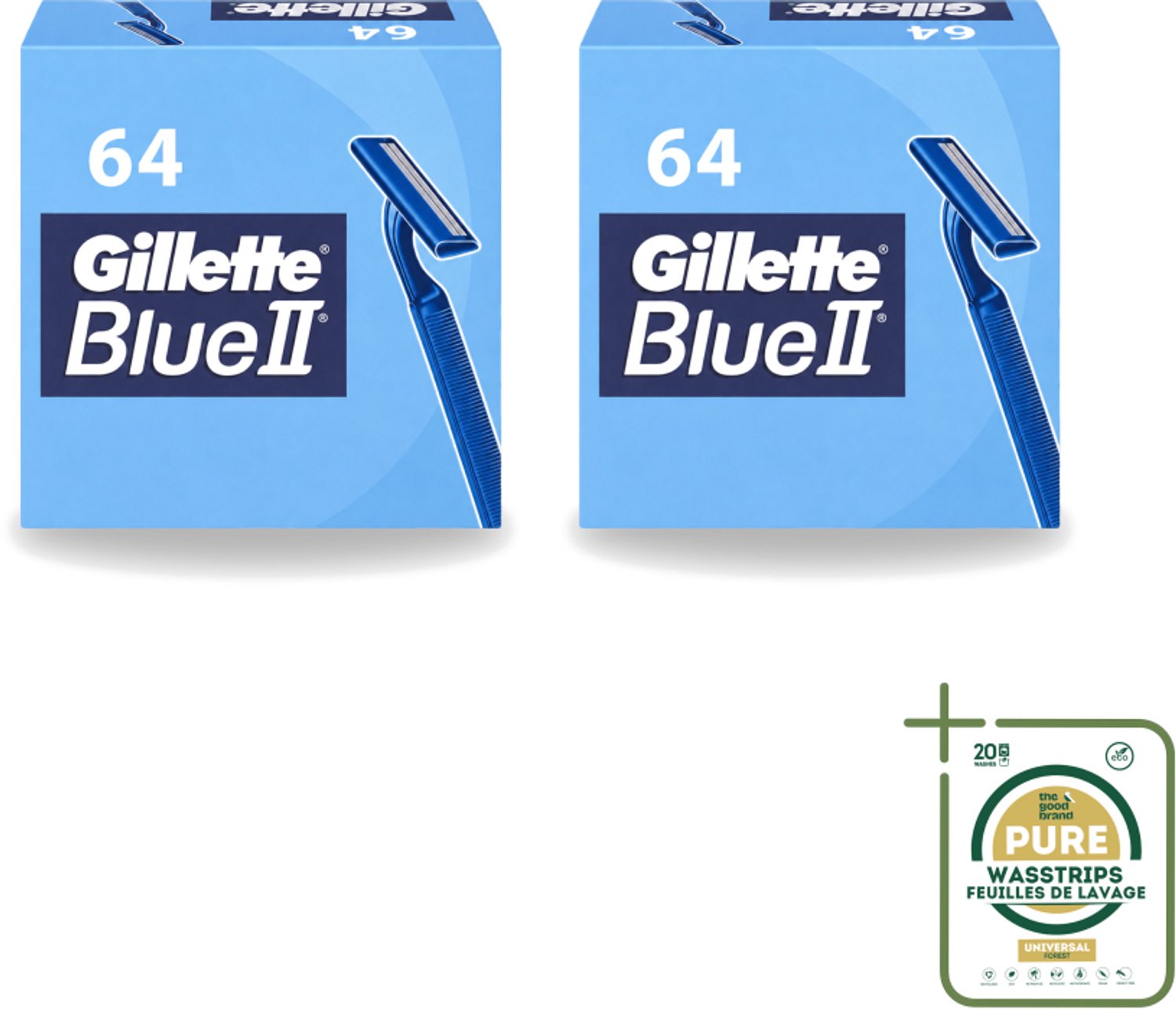 2 x Gillette - Blue 2 - Wegwerpscheermesjes - Duurzaam en comfortabel - 64 Scheermesjes - Scheermesjes - Wegwerpscheermesjes - Gillette Blue Ii - Scheerbeurt - Duurzaam