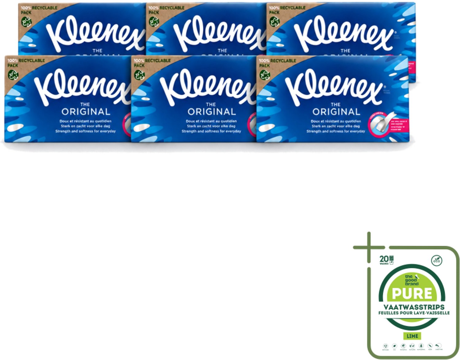 6 x Kleenex - Tissues - The Original - Voor Dagelijks Gebruik - 72 Stuks - Grootverpakking - Tissue - Neusdoek - Zachte Tissue - Gezin - Verkoudheid