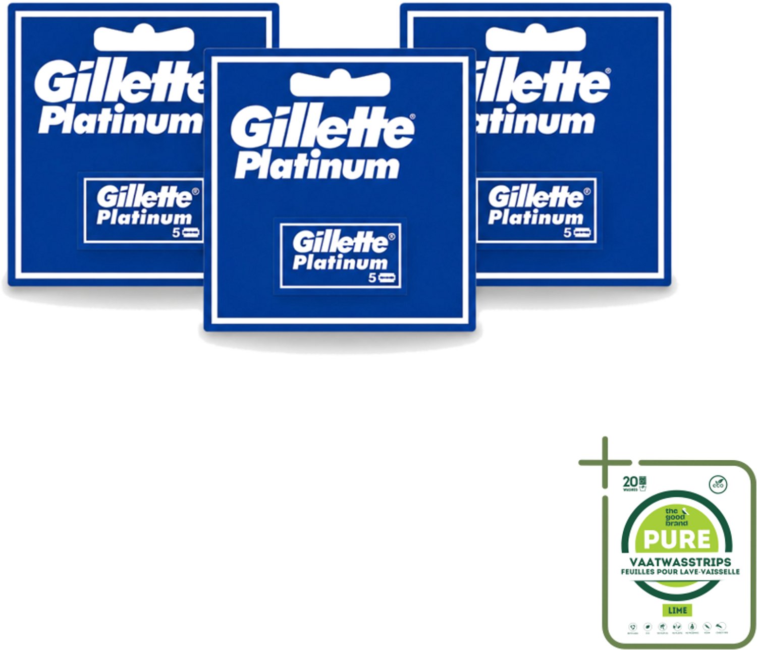 3 x Gillette - Platinum - Extra scherpte - 5 Navulscheermesjes - Grootverpakking - Scheermesjes - Scherpe Mesjes - Safety Razor - Platina-coating - Double Edge