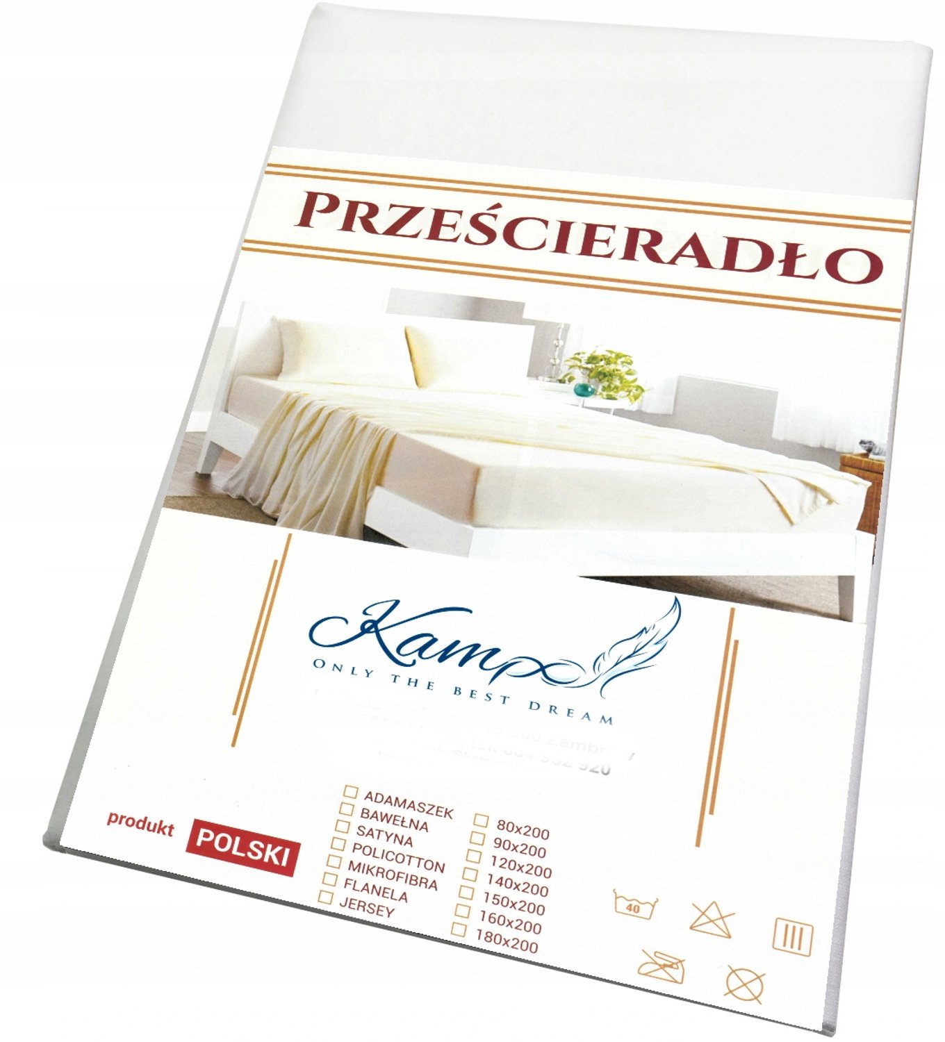 Kam-Pol PREMIUM Katoenen Hoeslaken 200x200cm - Wit