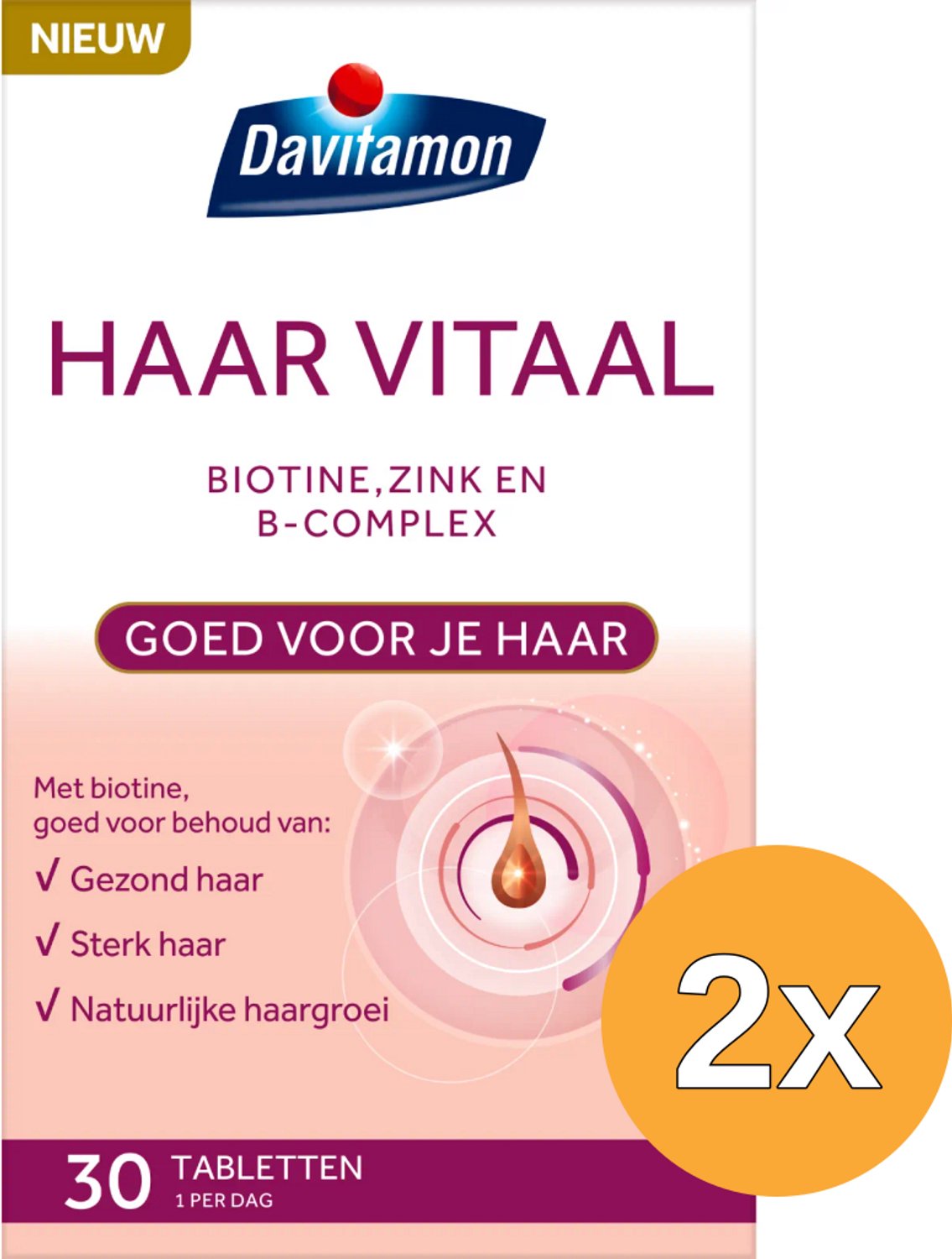 2x Davitamon Haar Vitaal Tabletten (30 tabletten)