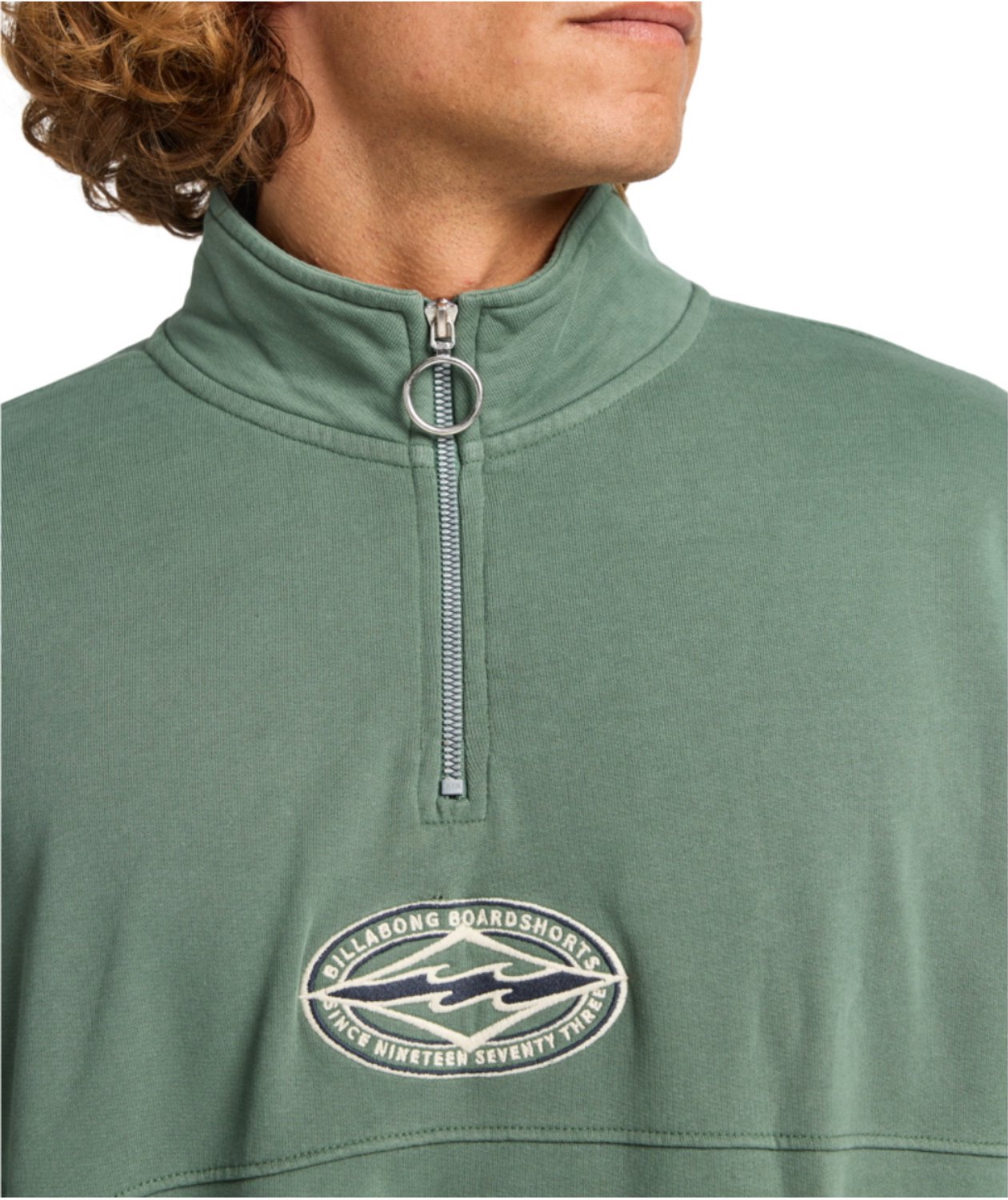 2025 Billabong Heren Core Lord Sweater Met Halve Rits Hun Grijs