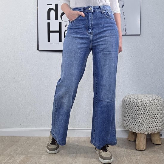 JEWELLY Brede pijpen flared jeans | damesbroek met wijde pijpen | Classic 5 Pocket — afbeelding 2