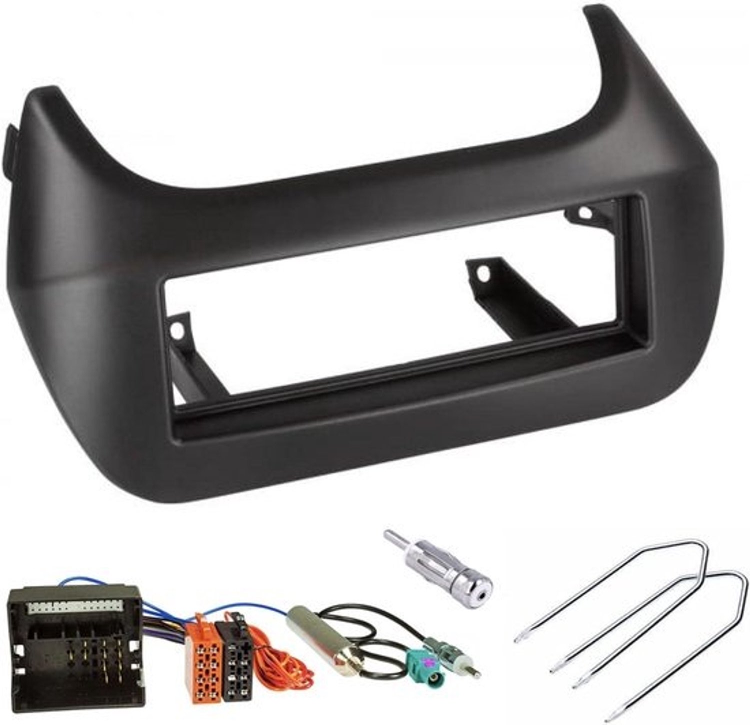 1 DIN autoradio montagekit - Inbouwframe en antenneadapter - Voor Citroën Nemo, Peugeot Bipper en Fiat Fiorino