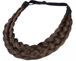 Bobiya 5 strengen synthetisch haar, gevlochten hoofdband met stretch, elastische toupet voor dames, vlechten voor - ShopVlot
