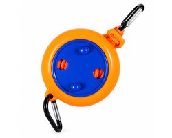 BukkitBow - Waslijn Uittrekbaar voor Camping - Waslijndraad 10 Meter - Drooglijn voor Buiten en Reizen - Oranje/Blauw