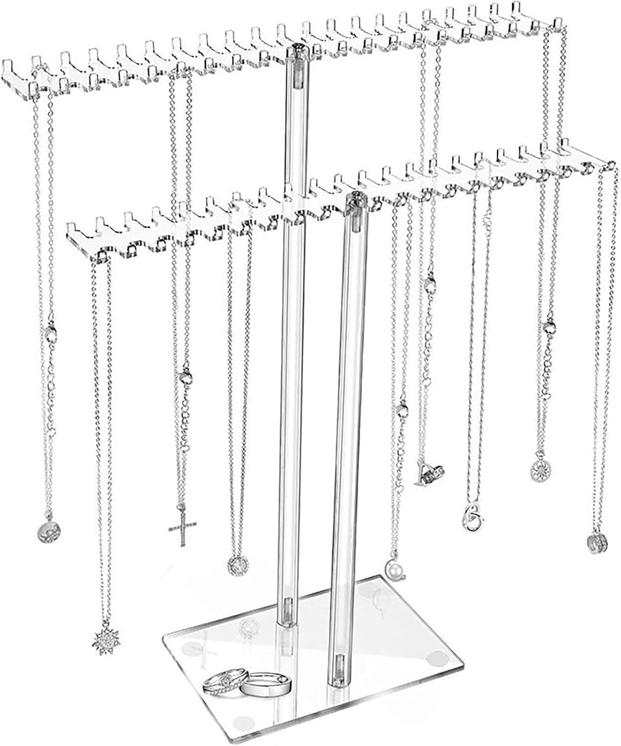 Sieradenorganiser voor kettingen en oorbellen, decoratieve opbergkast met 2 verdiepingen en stijlvolle uitstraling
