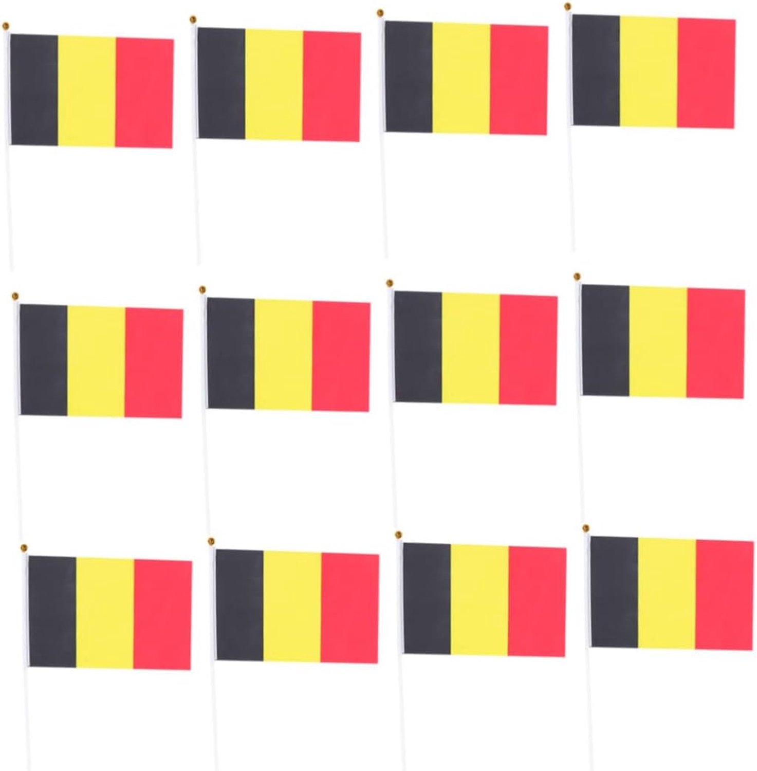 Happyyami Handbediende Belgische Vlaggenbanners Belgische Vlaggenstok Vlaggen Van Het Land Voor Sportparades En Feesten