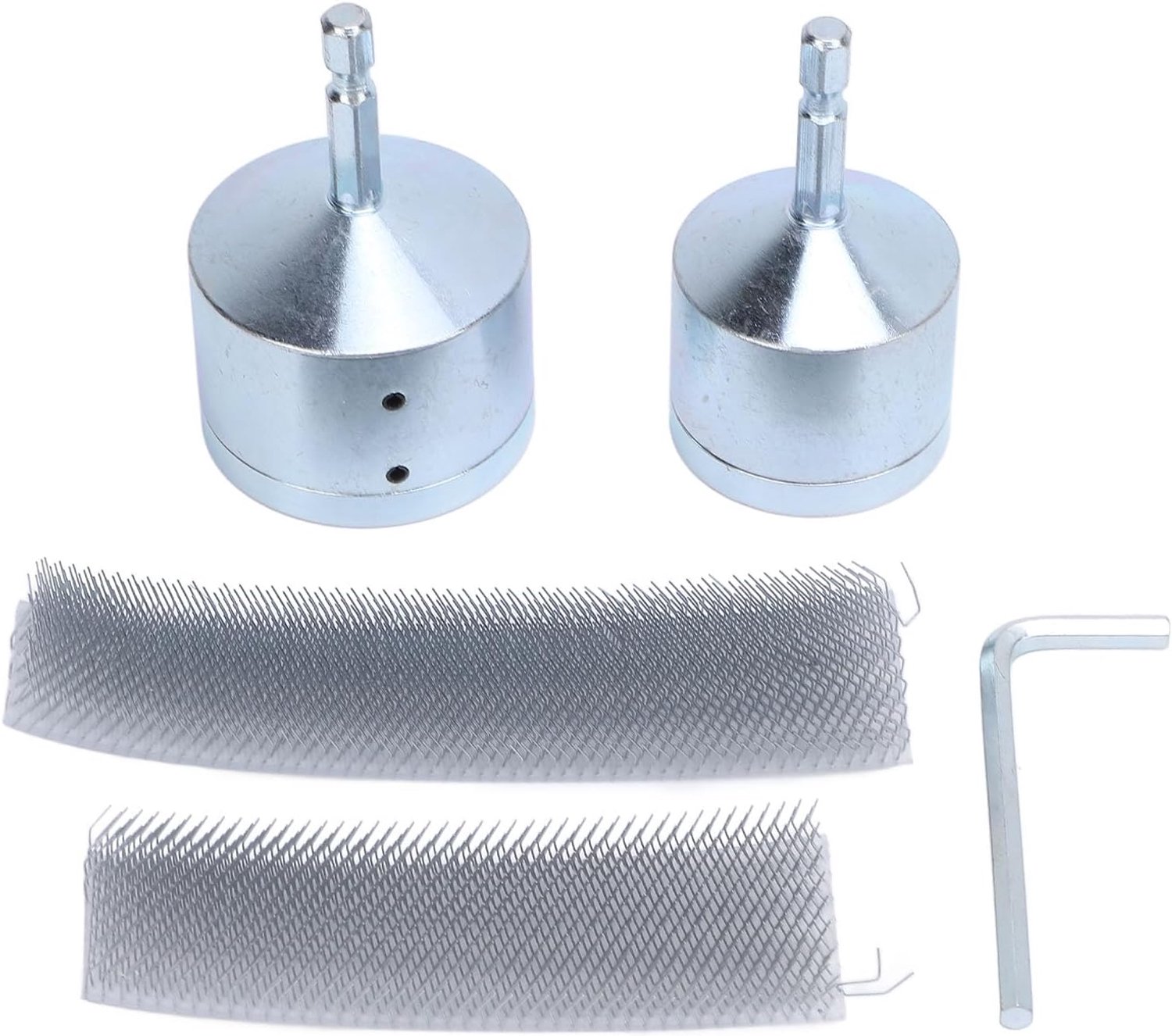 Koperen pijpreinigerset met 1/4 inch zeskantschacht voor boormachine - 2 stuks staaldraadbuisborstel voor 20 mm en 27 mm buizen - volledig metalen reinigingsgereedschap voor