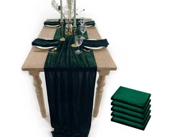 Luxe fluwelen tafelloper, 5 Pack 10ft bruiloft receptie decoraties, 20 x 120 inch zachte fluwelen stof, tafellinnen overlay, bruiloft tafellopers