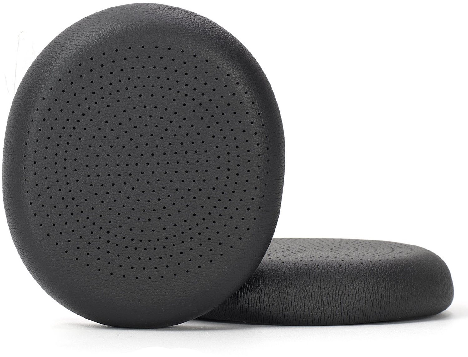 2 stuks zwarte geperforeerde proteïne lederen vervangende oorkussens compatibel met Logitech H800 draadloze headset