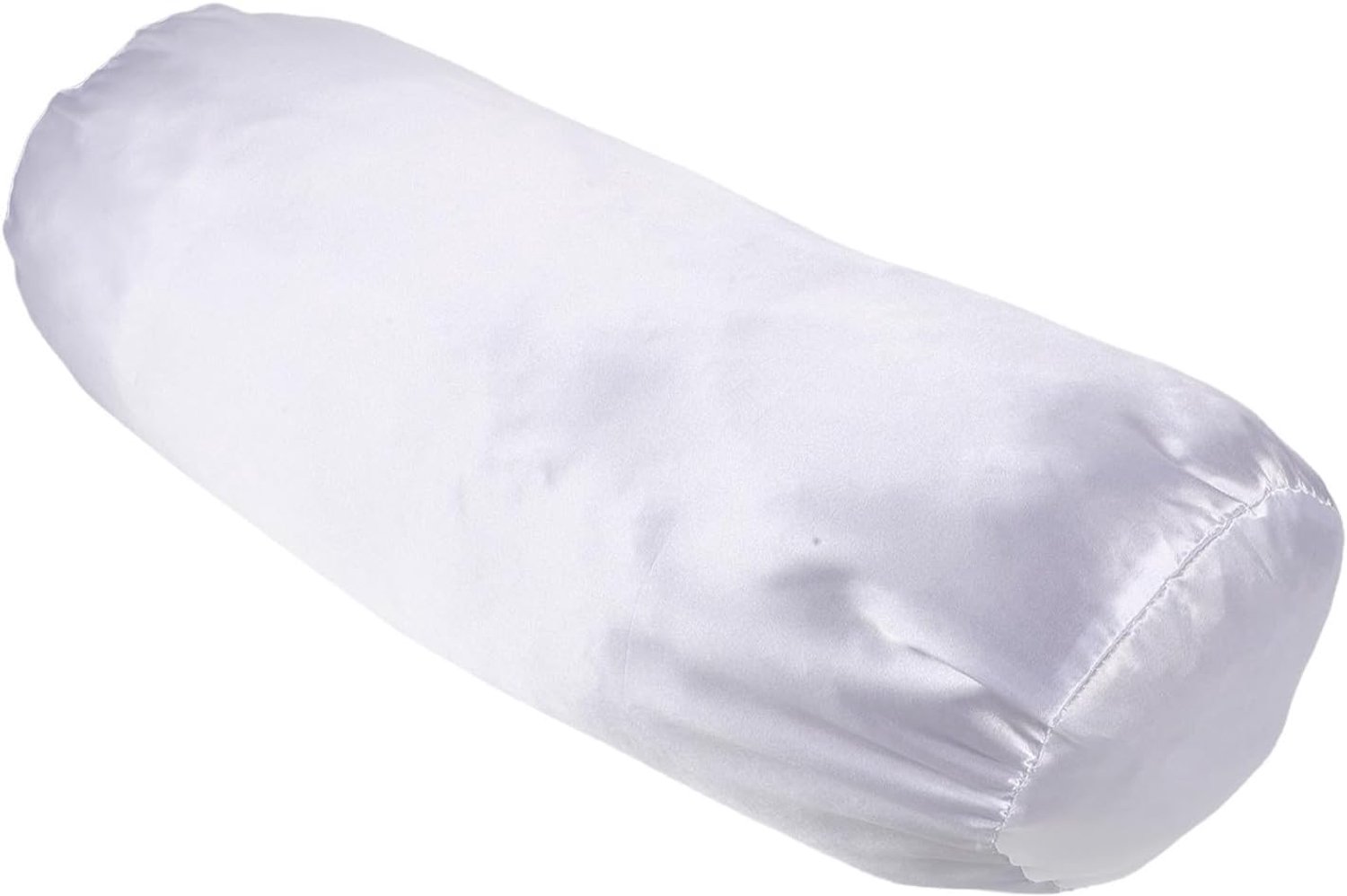 Witte Satijnen Neck Roll Pillowcase Ademend Wasbaar Nekkussenhoes met Contour voor Ondersteuning Stijlvolle Slaapkamer Hotel Decoratie