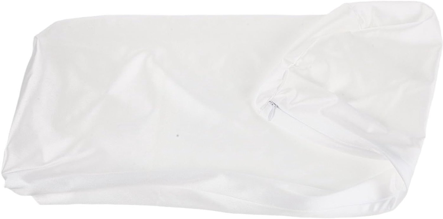 Witte Ronde Nekrol Kussensloop met Ademend Ijszijde Materiaal Zachte Cilindrische Neksteunhoes voor Reizen Dagelijks Koel Comfort