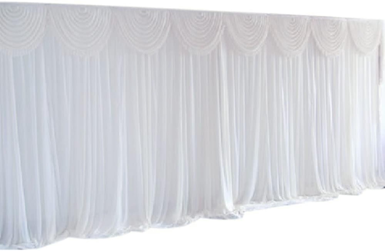 Witte achtergrondgordijn, bruiloft achtergrond gordijnen ijszijde backdrop gordijnen fotografie, voor bruiloften, verjaardagen, feesten, fotowanden gordijnen 3 m x 3 m