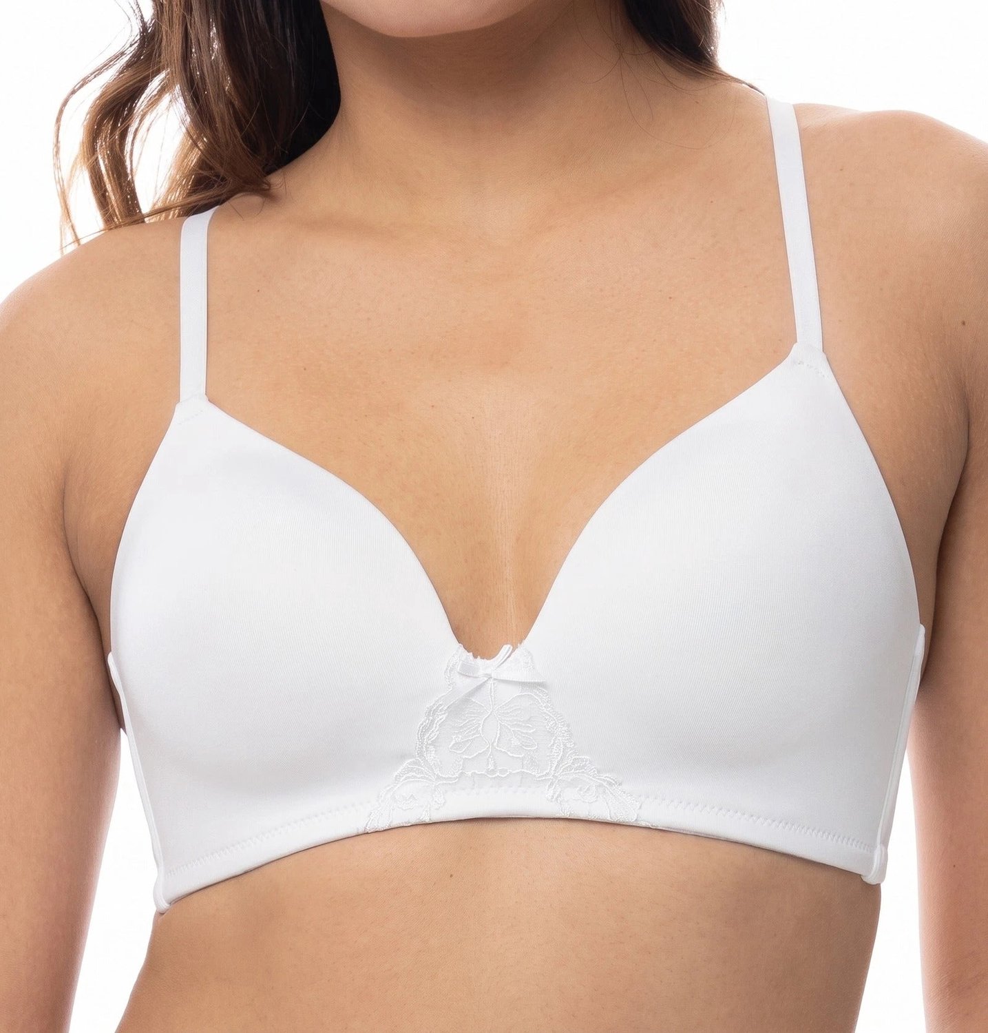 Dorina Voorgevormde BH zonder beugel - Soft Bh - Comfortabele T-shirt bh met dunne bandjes - 70B - Wit